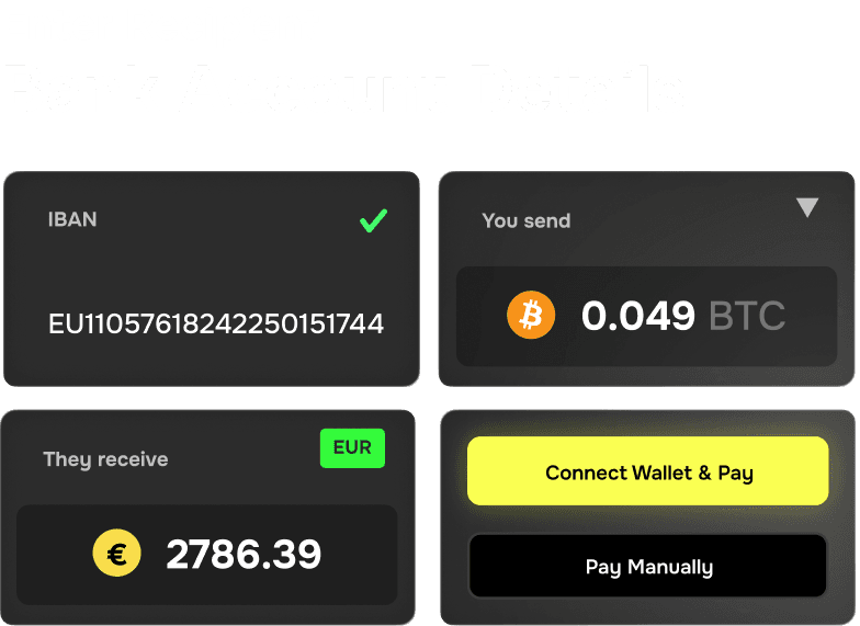 Remittix bank account payment interface